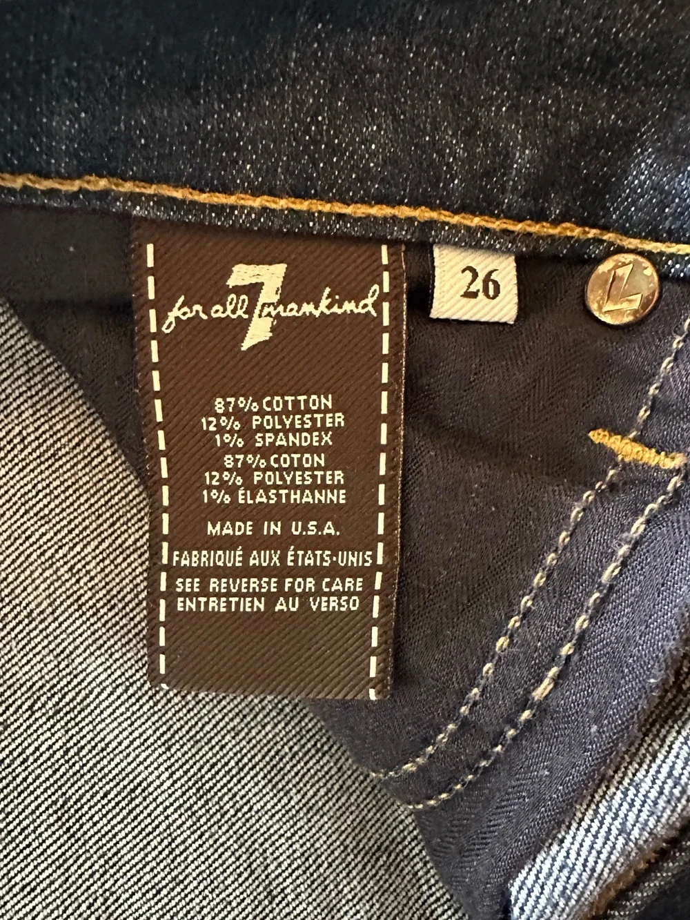7 for all mankind short shorts size 26